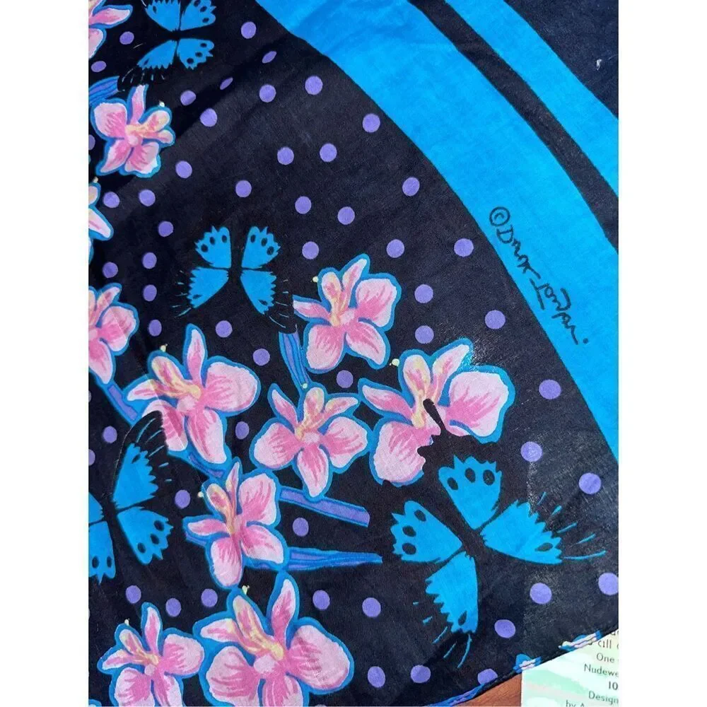 New With Tags floral Tropical-Print Wrap multicolored floral -print ruana wrap t